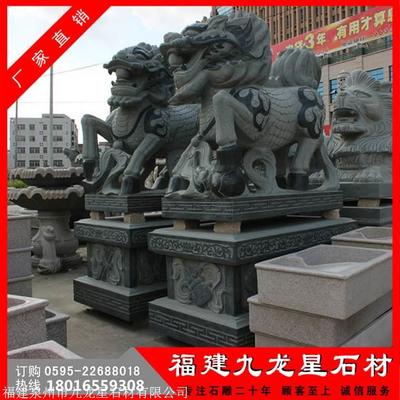 青石麒麟雕刻 1.6米石雕麒麟 惠安哪家石雕廠好